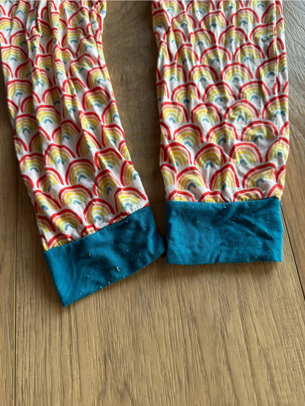 LITTLE SLEEPIES Primary Rainbow Print Short Sleeve Pajama Top & Bottom - Picture 8 of 10